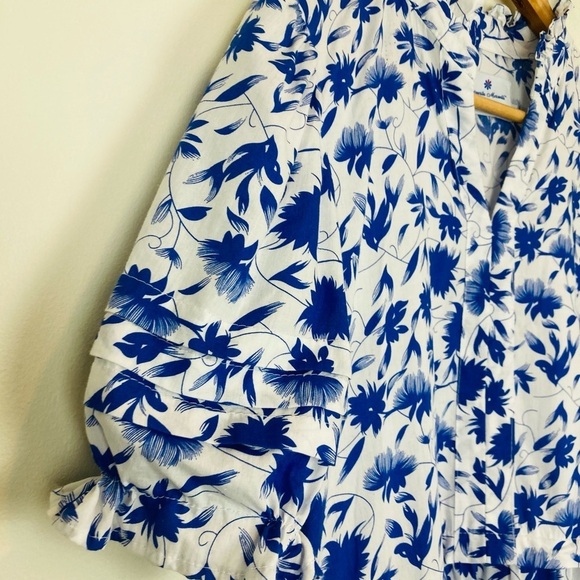 Margarita Mercantile hand made blue and white floral maxi/midi dress. Large - Picture 4 of 10